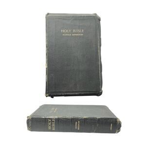 1945 Oxford KJV Holy Bible, Scofield References Black Leather Lapping w/Red Gilt